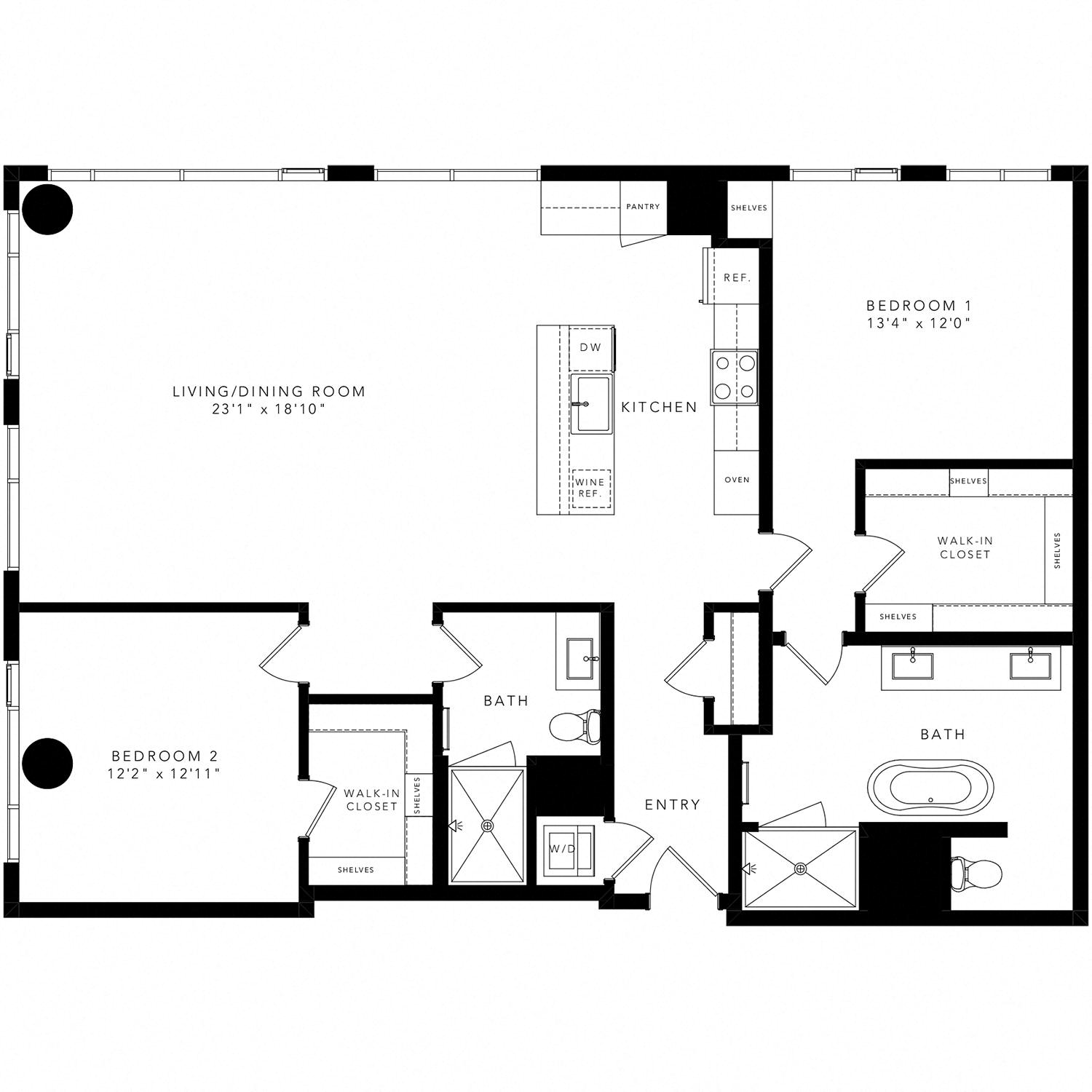 Floor plan layout diagram for PH-2